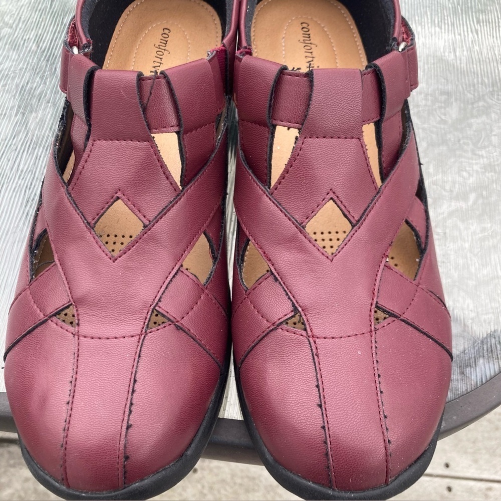 Comfortview Women's Size 10W color Dark Wine The Cailyn Flat Shoes ( WIDE ) - Picture 9 of 9